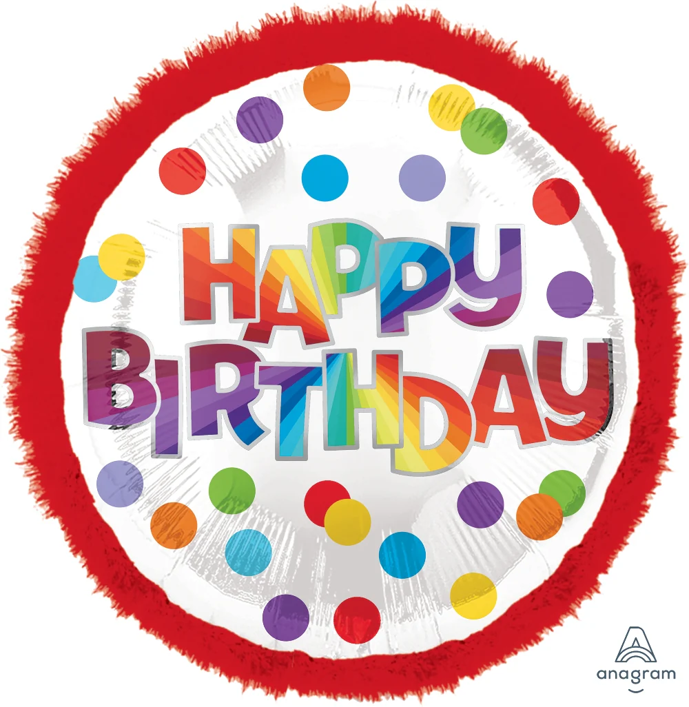 32" Happy Birthday Dots of Color Doo-Dad Foil Balloon