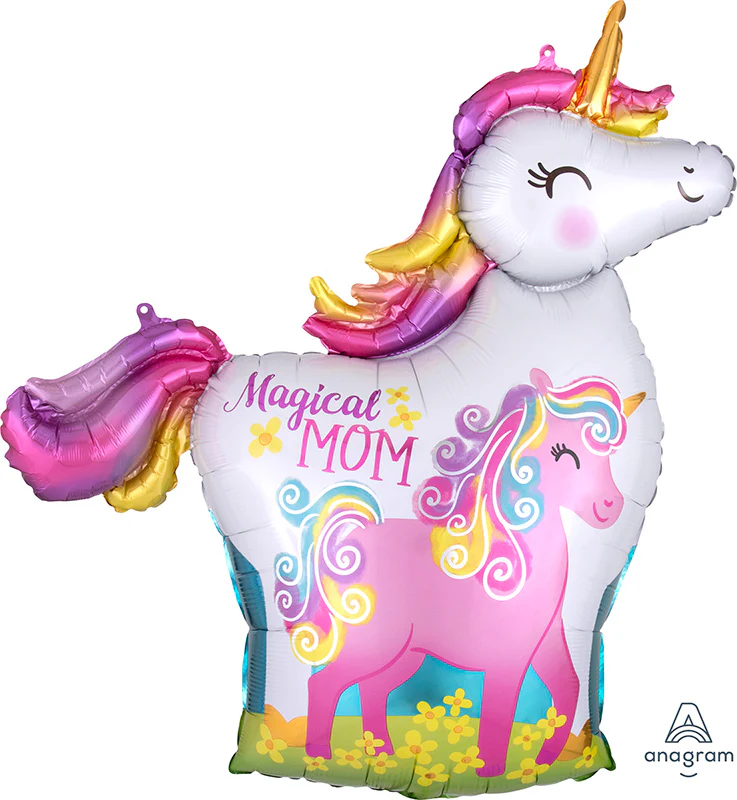 32" Mama & Baby Unicorn Magical Mom Foil Balloon