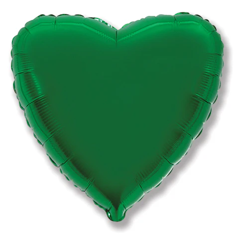 32" Metallic Green Jumbo Heart Foil Balloon