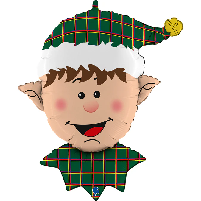 32" Tartan Elf Head Foil Balloon