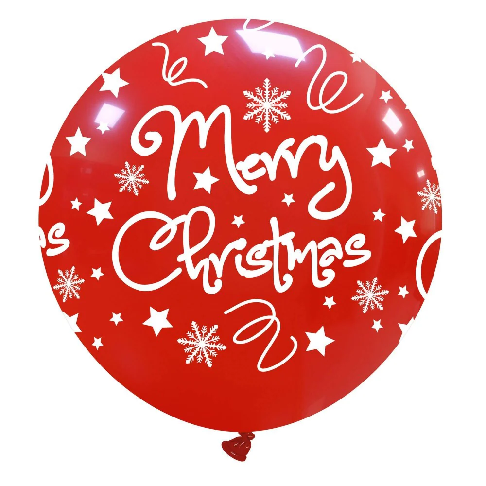 32" Christmas Night All Around Red (1 Per Bag) Cattex Brand Printed Latex Balloons