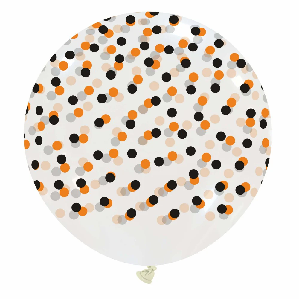 32" Confetti Blast Halloween All Around (1 Per Bag) Cattex Brand Printed Latex Balloons