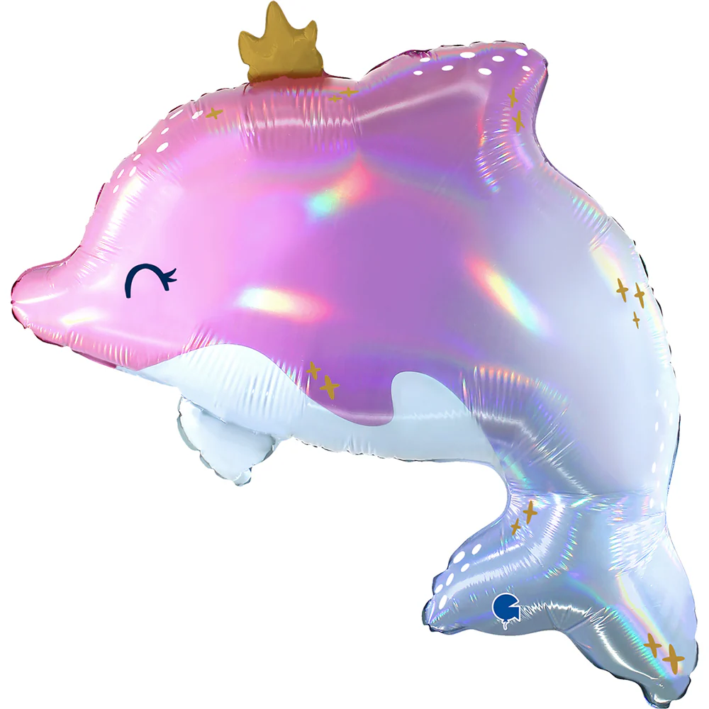 32" Glowy Dolphin Foil Balloon
