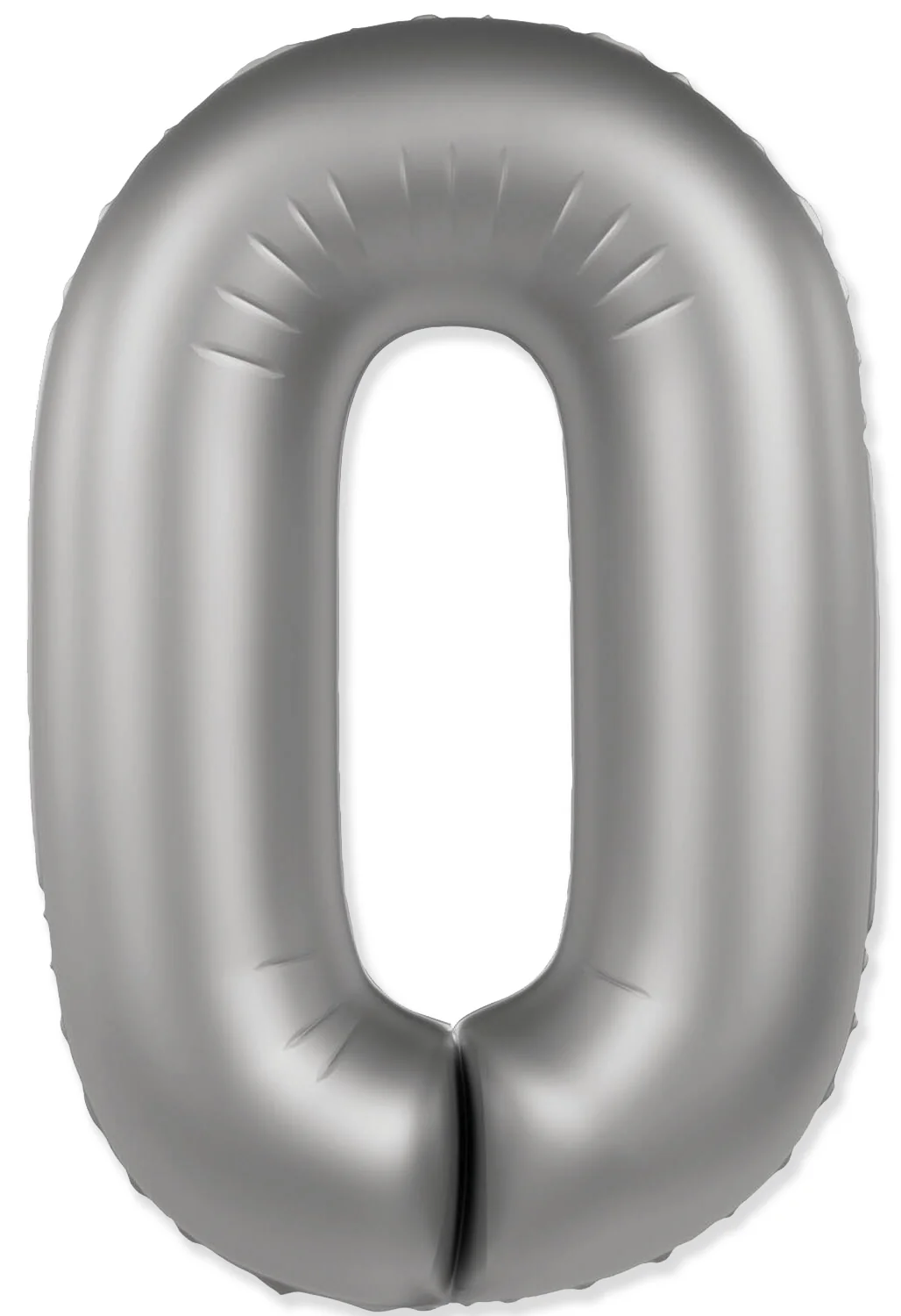 32" Inflated (40" Uninflated Approx) Number "0" Slimmer Design Matte Moonlight Silver Brand Flexmetal