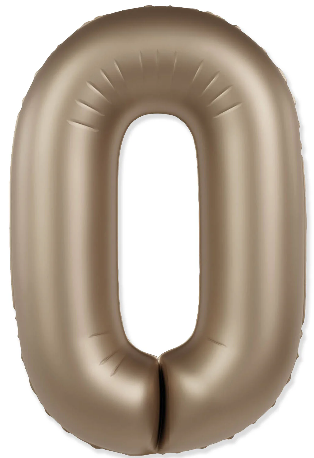 32" Inflated (40" Uninflated Approx) Number "0" Slimmer Design Matte Starlight Gold Brand Flexmetal