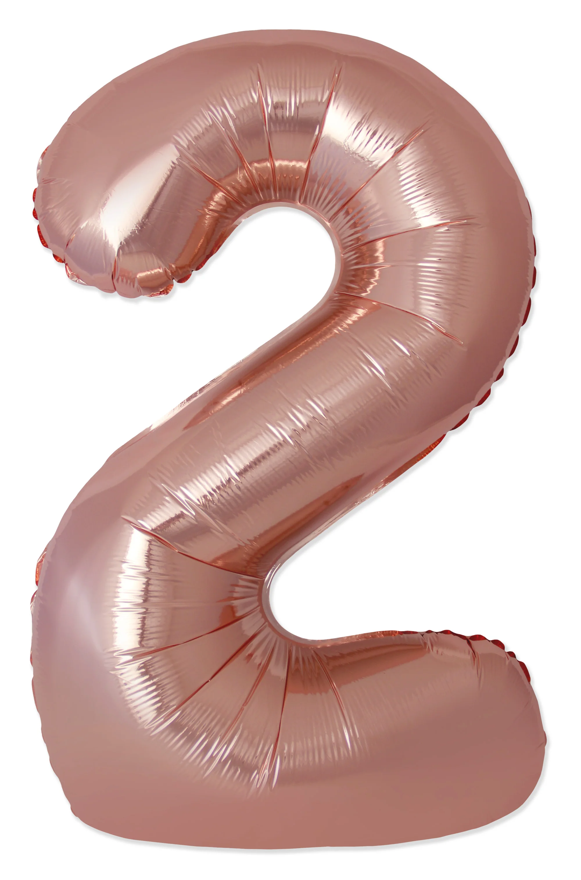 32" Inflated (40" Uninflated Approx) Number "2" Slimmer Design Rose Gold Brand Flexmetal
