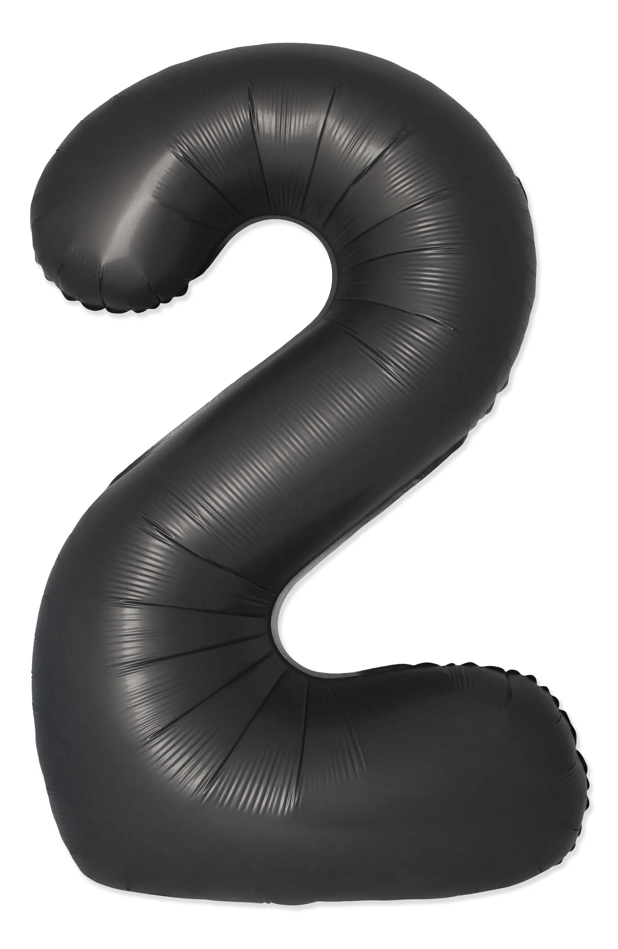 32" Inflated (40" Uninflated Approx) Number "2" Slimmer Design Satin Black Brand Flexmetal