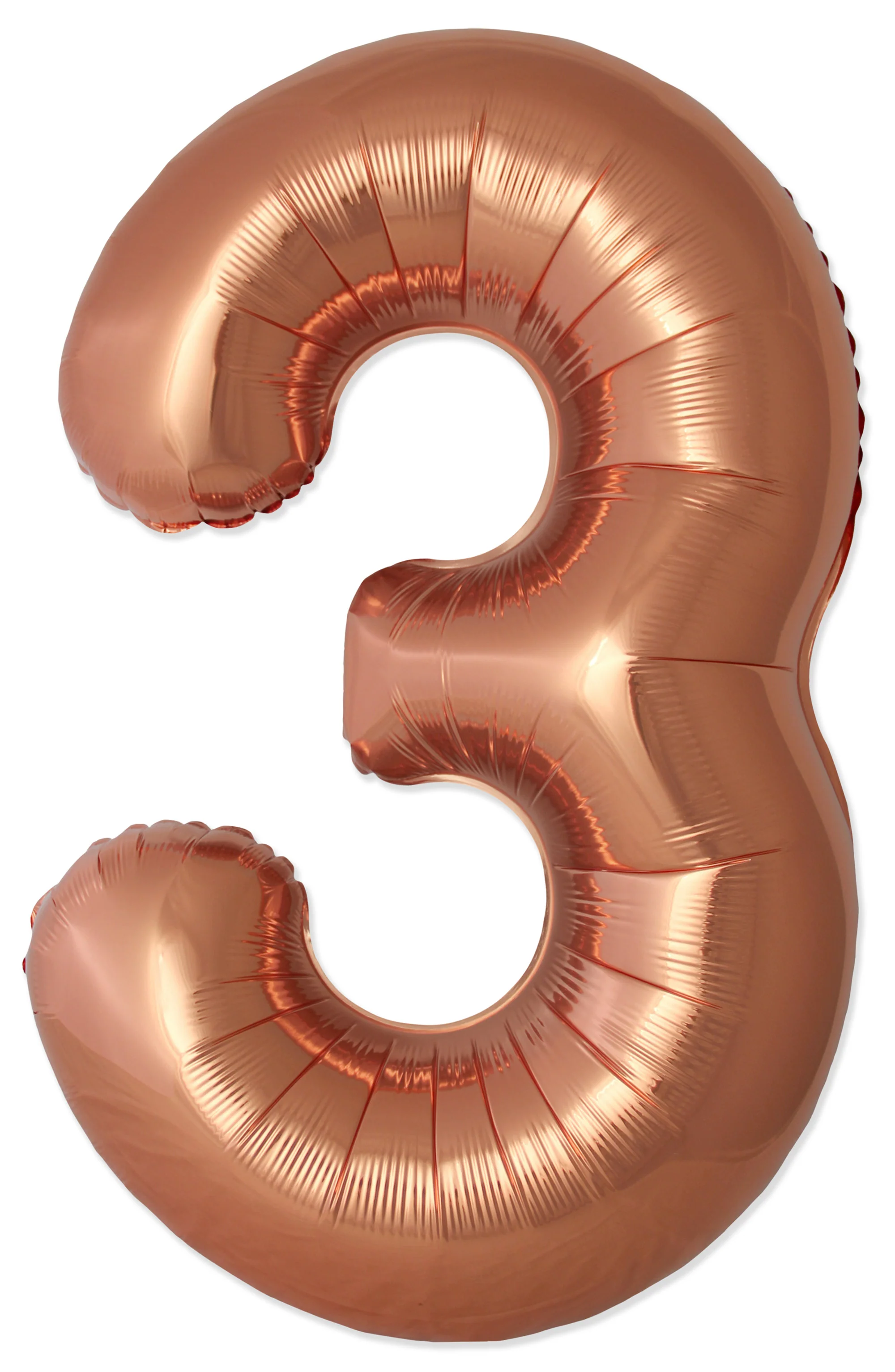 32" Inflated (40" Uninflated Approx) Number "3" Slimmer Design Bronze Brand Flexmetal