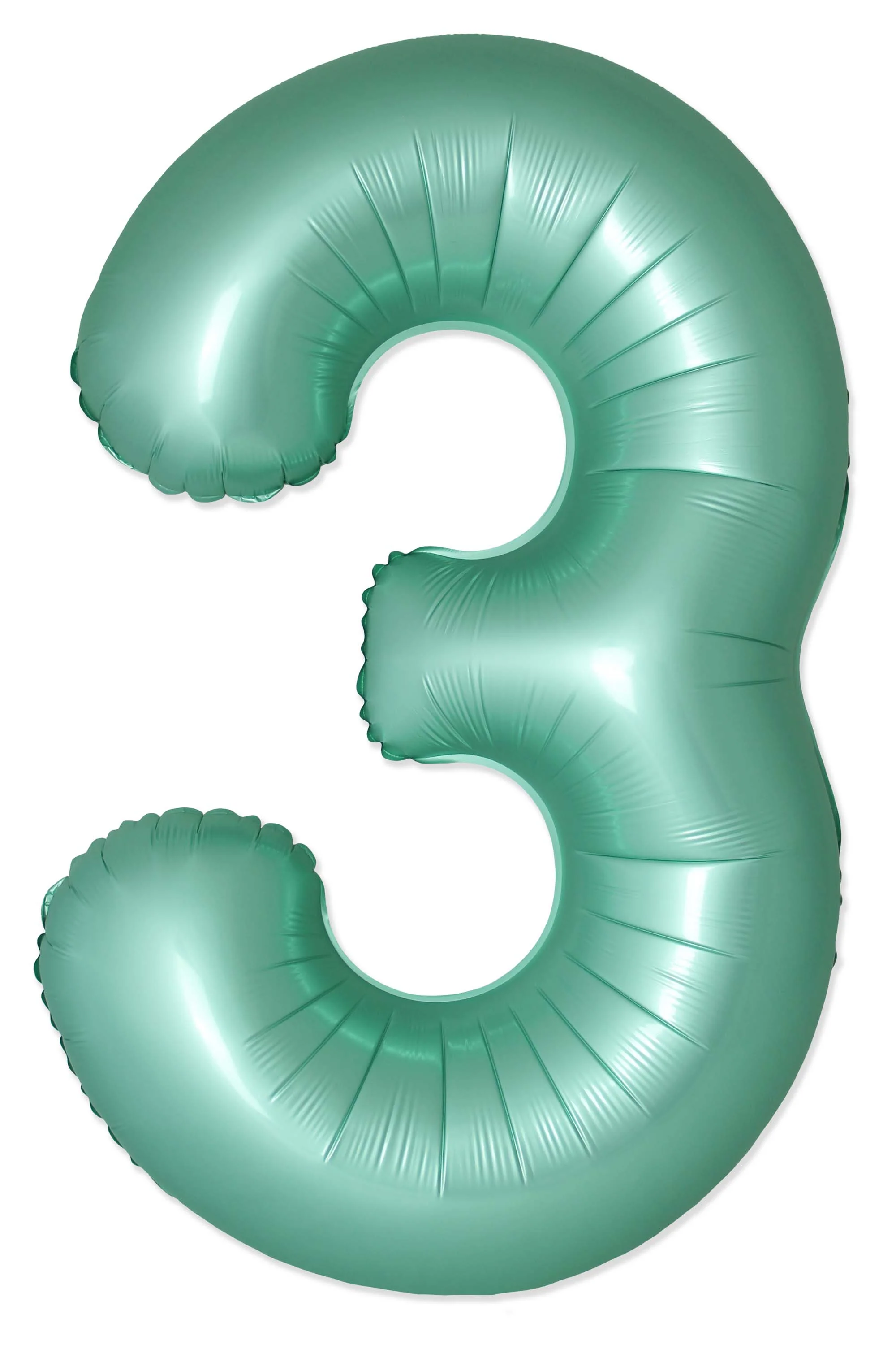 32" Inflated (40" Uninflated Approx) Number "3" Slimmer Design Satin Turquoise Brand Flexmetal