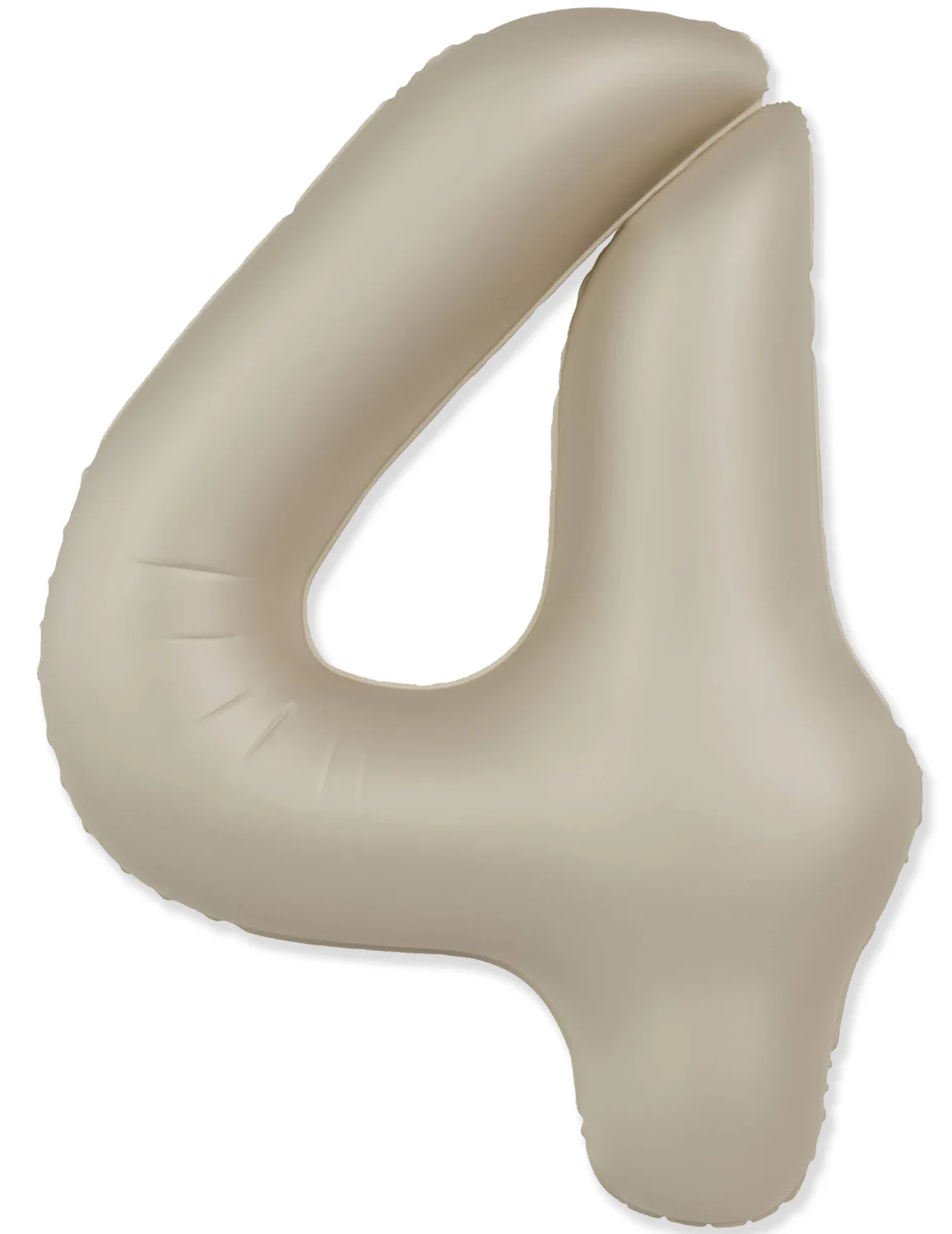 32" Inflated (40" Uninflated Approx) Number "4" Slimmer Design Matte Creamy Latte Brand Flexmetal