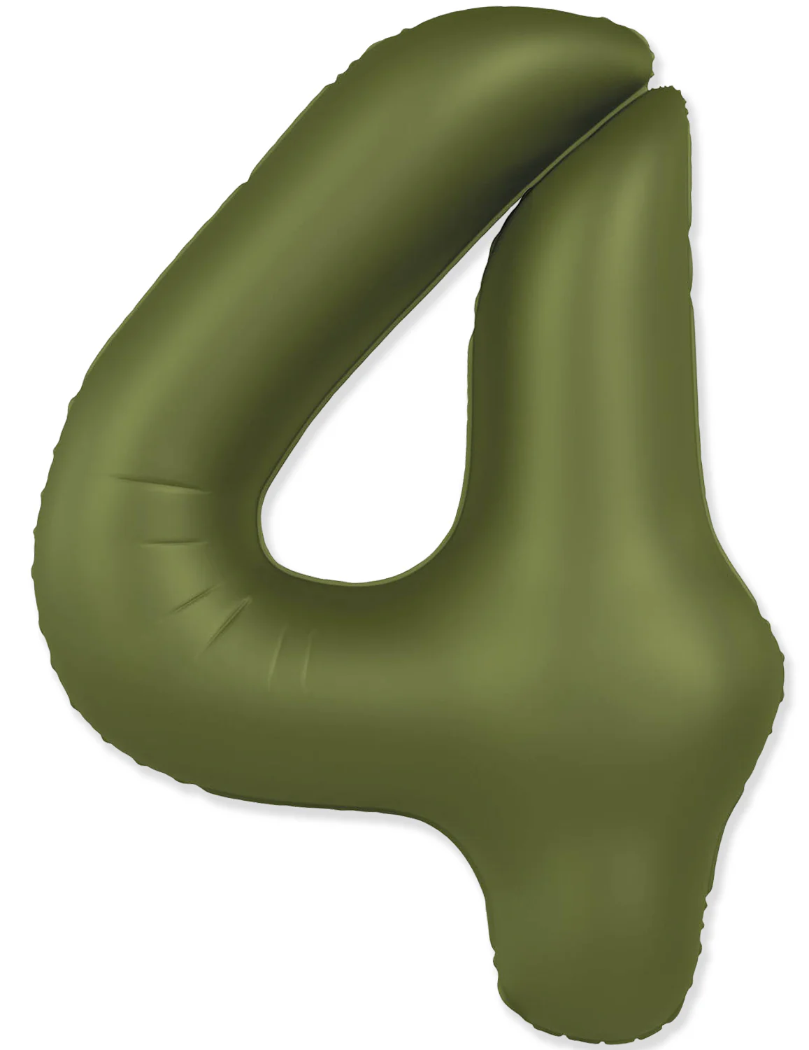 32" Inflated (40" Uninflated Approx) Number "4" Slimmer Design Matte Olive Green Brand Flexmetal