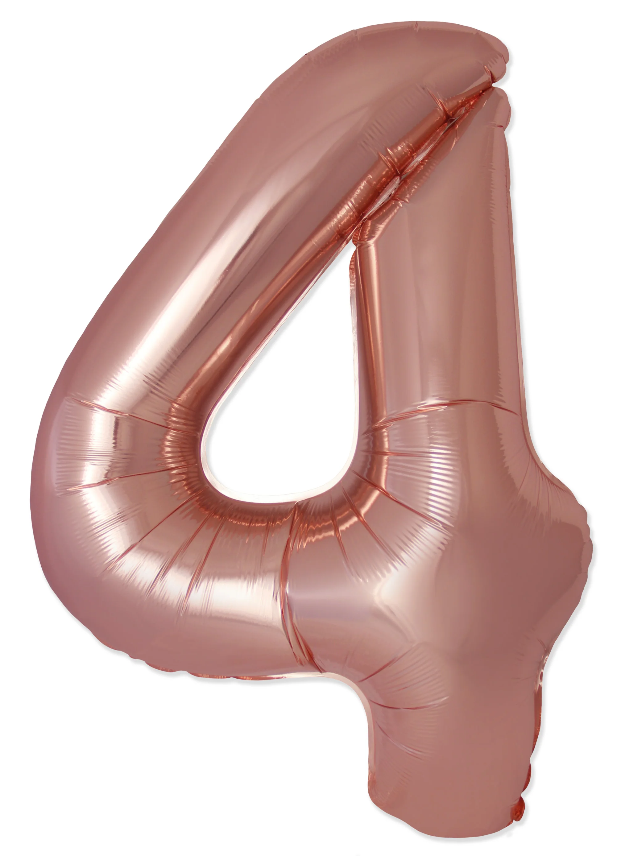 32" Inflated (40" Uninflated Approx) Number "4" Slimmer Design Rose Gold Brand Flexmetal