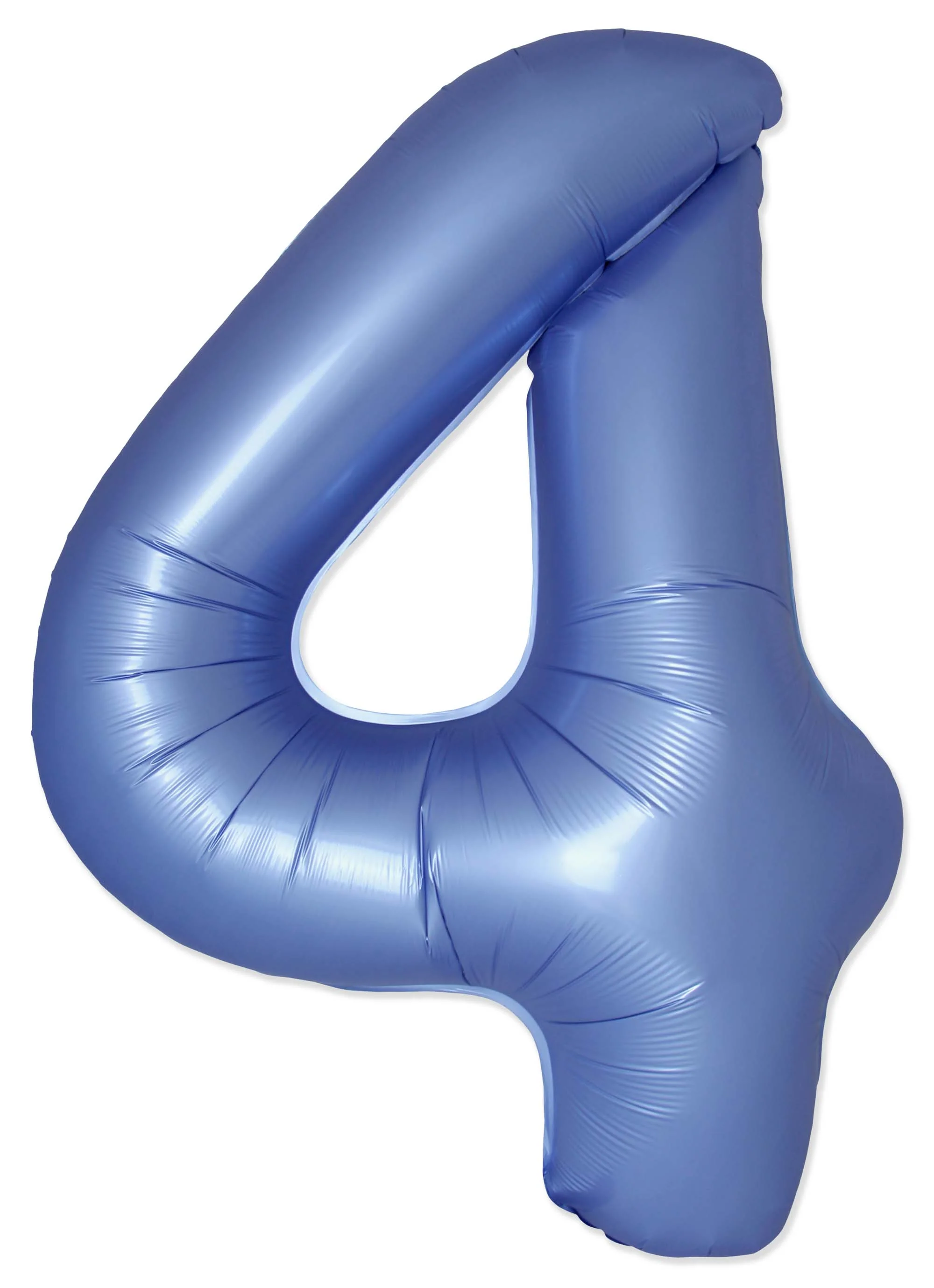 32" Inflated (40" Uninflated Approx) Number "4" Slimmer Design Satin Blue Reflex Brand Flexmetal