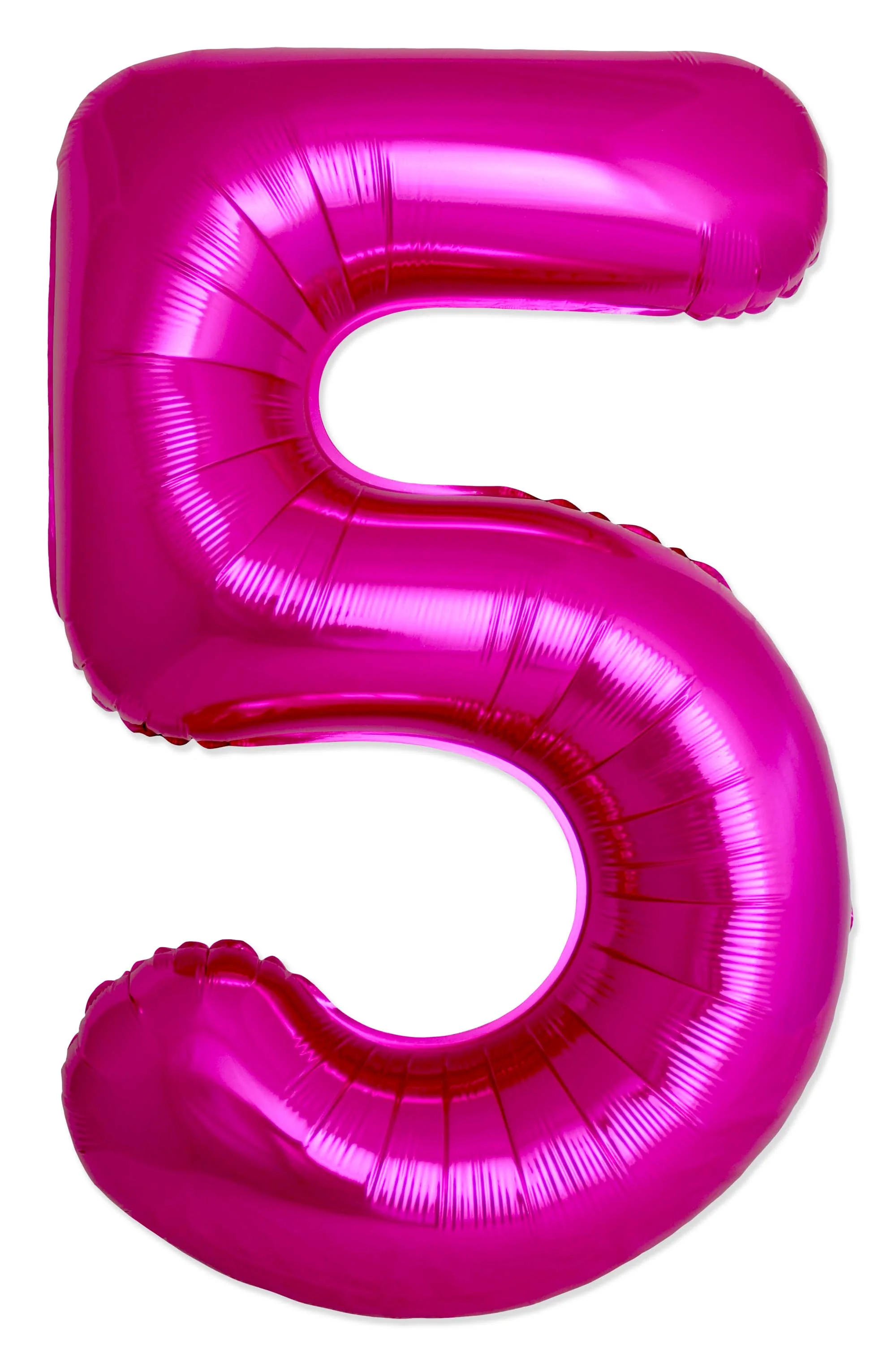 32" Inflated (40" Uninflated Approx) Number "5" Slimmer Design Fuchsia Brand Flexmetal