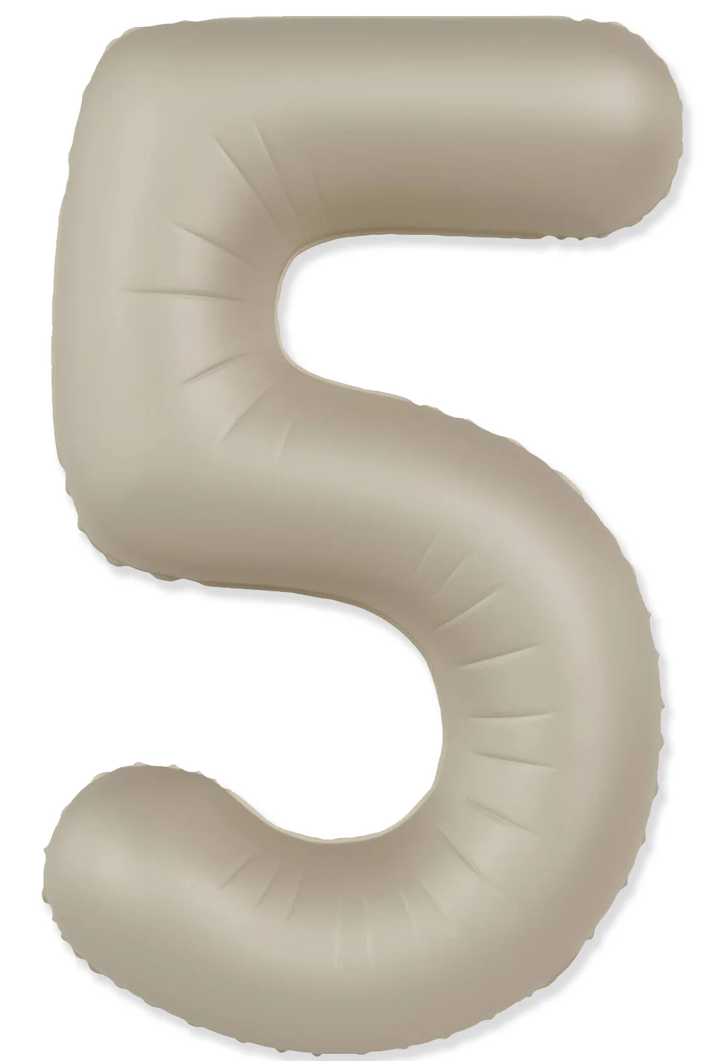 32" Inflated (40" Uninflated Approx) Number "5" Slimmer Design Matte Creamy Latte Brand Flexmetal