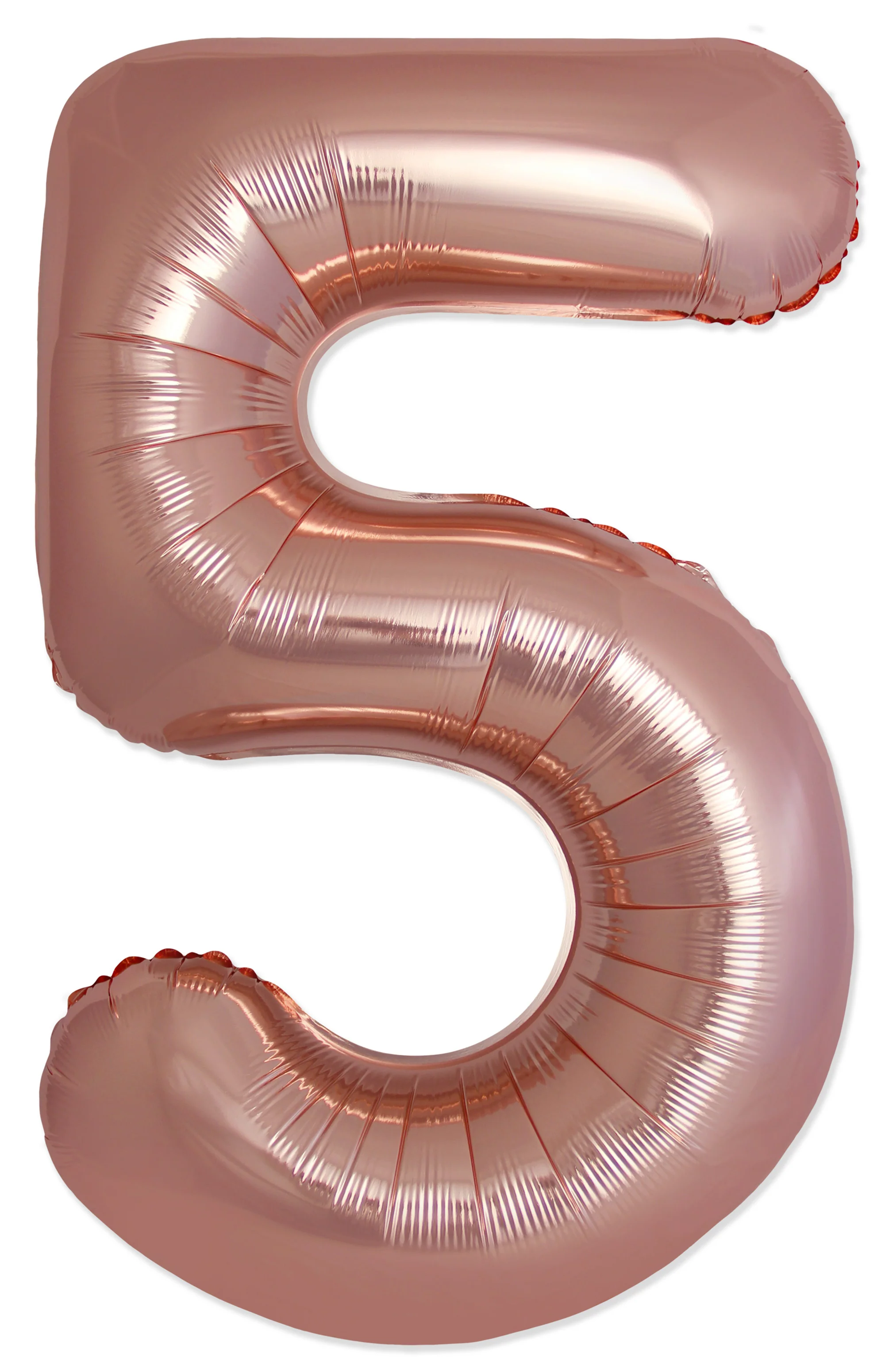32" Inflated (40" Uninflated Approx) Number "5" Slimmer Design Rose Gold Brand Flexmetal