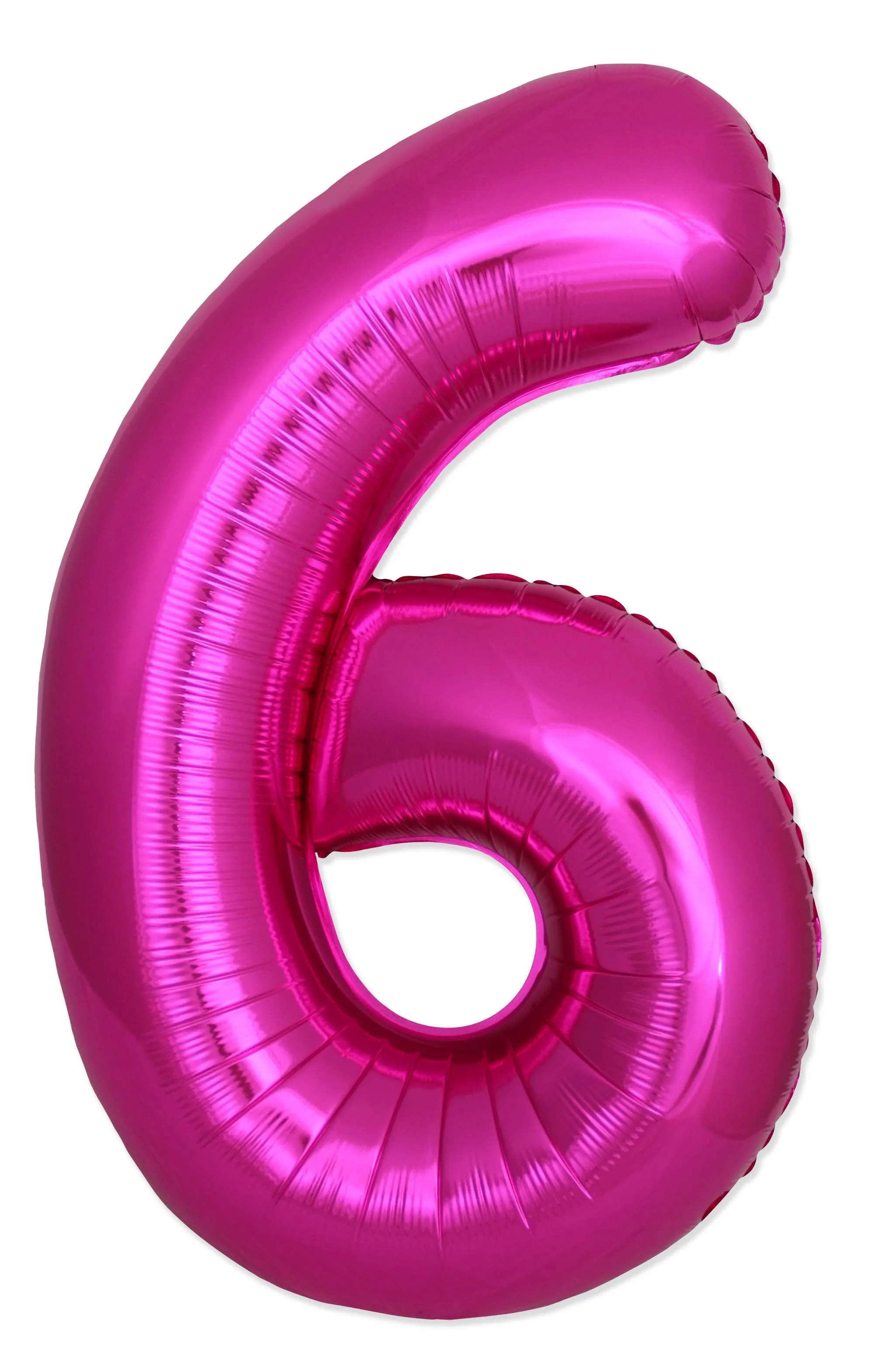 32" Inflated (40" Uninflated Approx) Number "6" Slimmer Design Fuchsia Brand Flexmetal