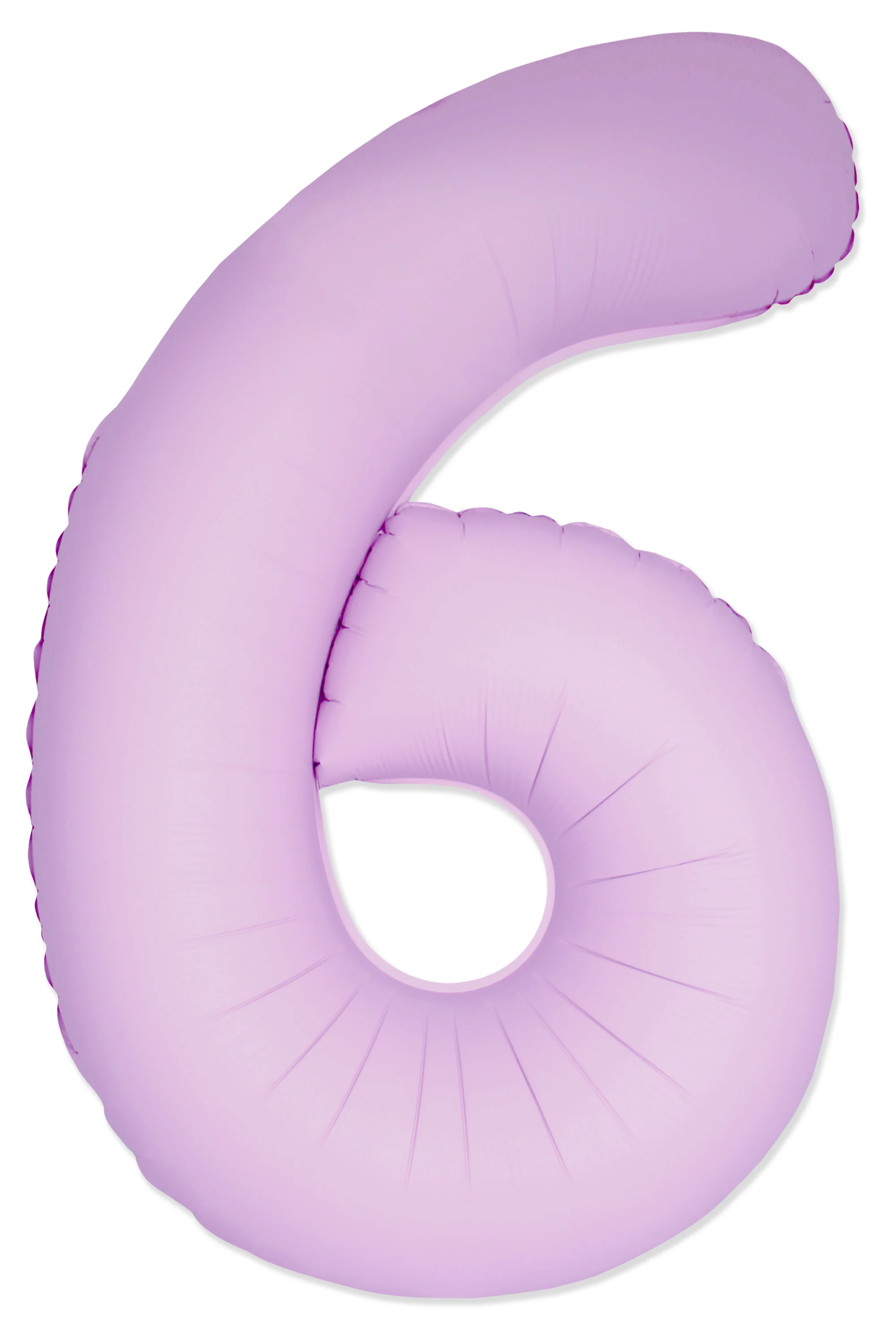 32" Inflated (40" Uninflated Approx) Number "6" Slimmer Design Matte Pink Brand Flexmetal