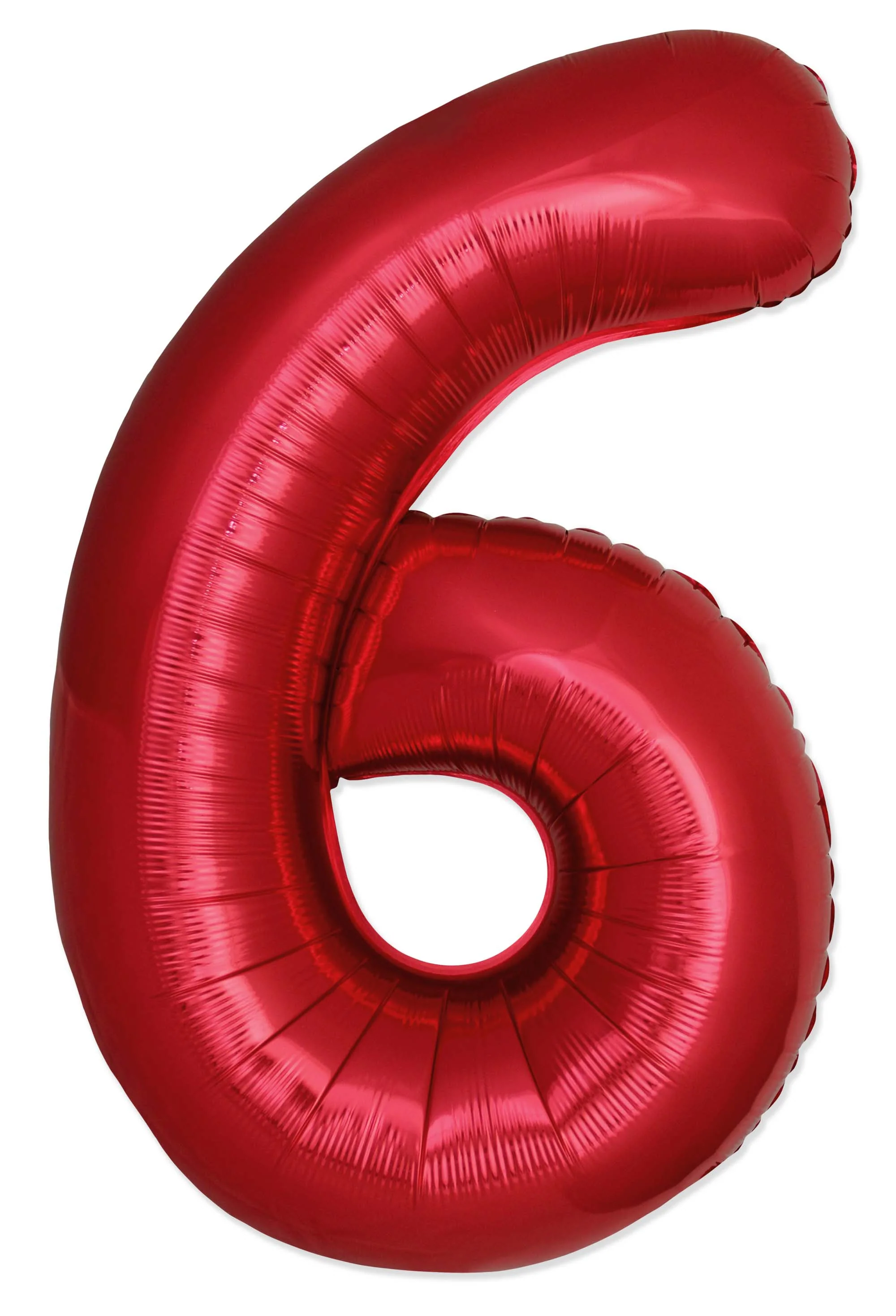 32" Inflated (40" Uninflated Approx) Number "6" Slimmer Design Red Brand Flexmetal