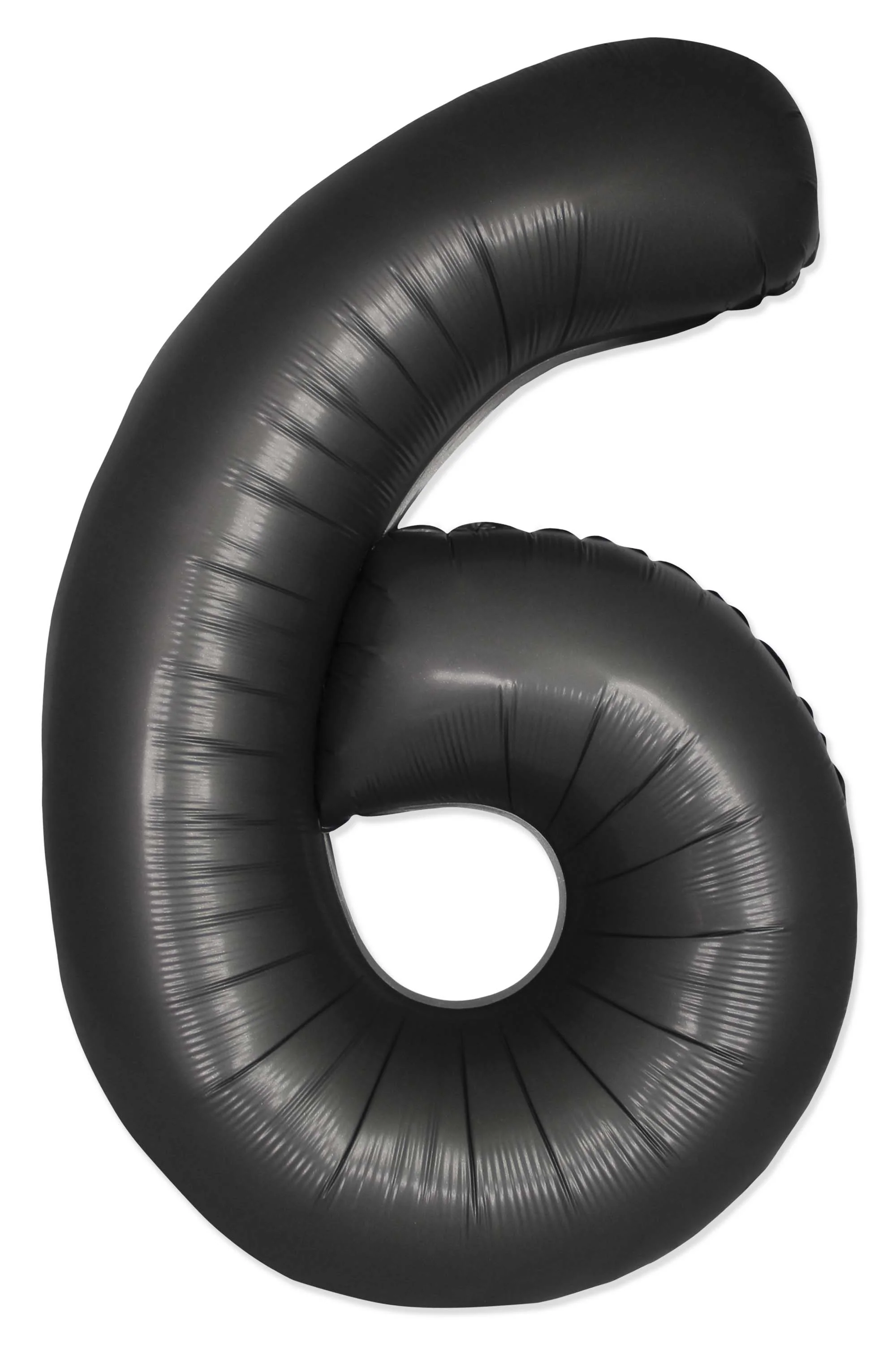 32" Inflated (40" Uninflated Approx) Number "6" Slimmer Design Satin Black Brand Flexmetal