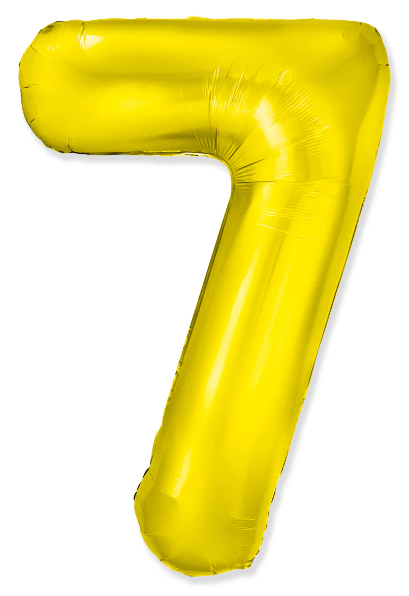 32" Inflated (40" Uninflated Approx) Number "7" Slimmer Design Gold Brand Flexmetal