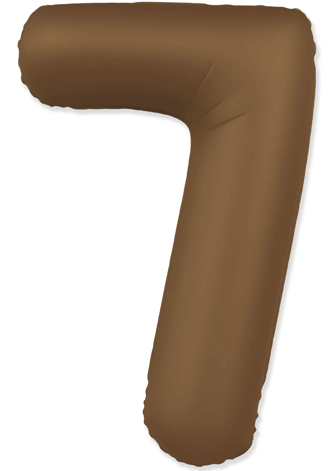 32" Inflated (40" Uninflated Approx) Number "7" Slimmer Design Matte Chocolate Brown Brand Flexmetal