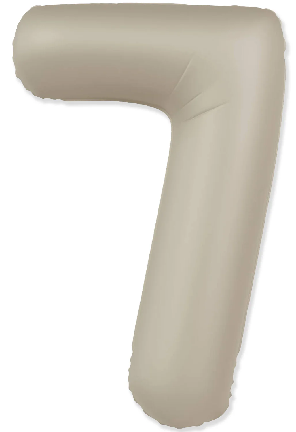32" Inflated (40" Uninflated Approx) Number "7" Slimmer Design Matte Creamy Latte Brand Flexmetal