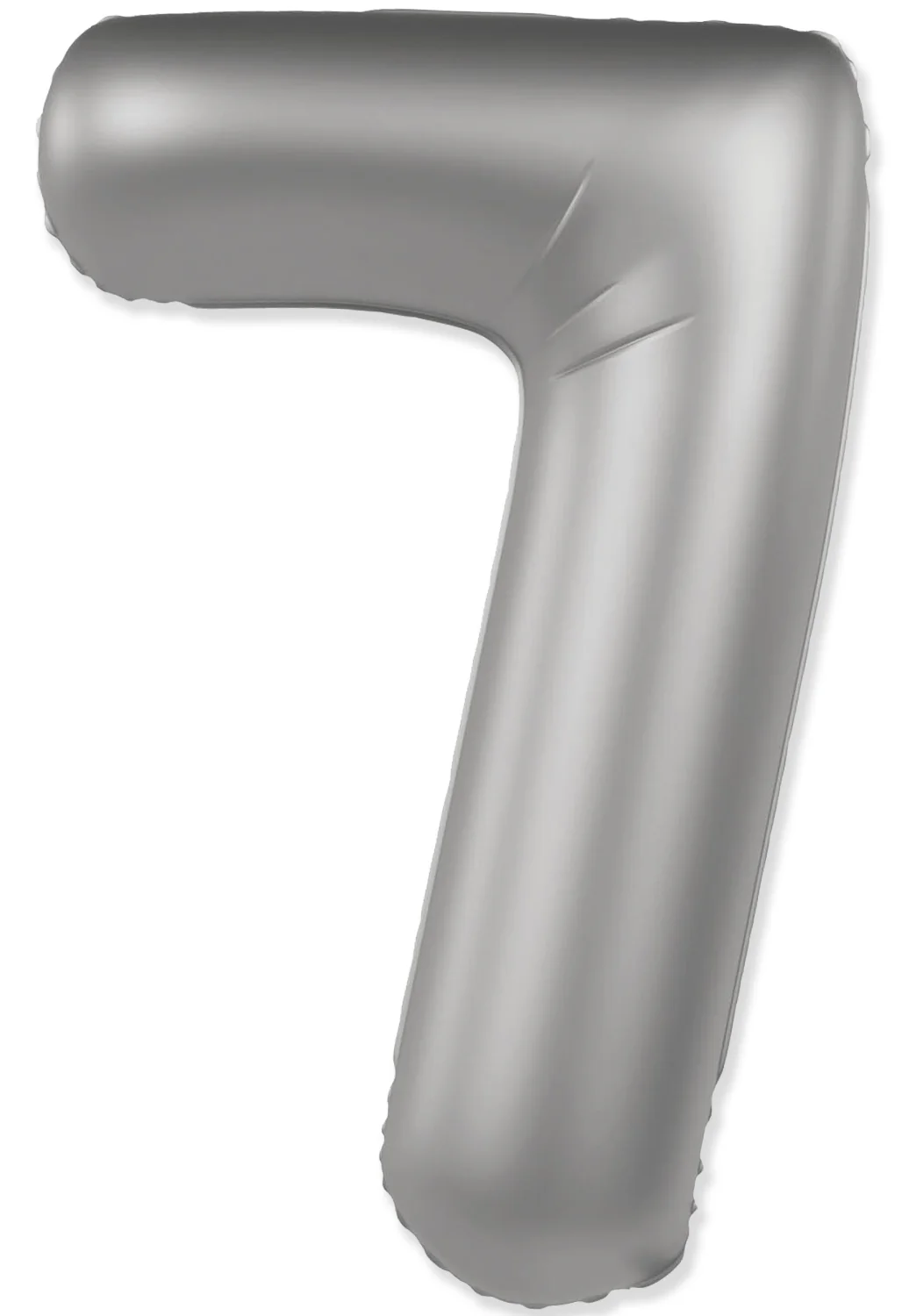 32" Inflated (40" Uninflated Approx) Number "7" Slimmer Design Matte Moonlight Silver Brand Flexmetal