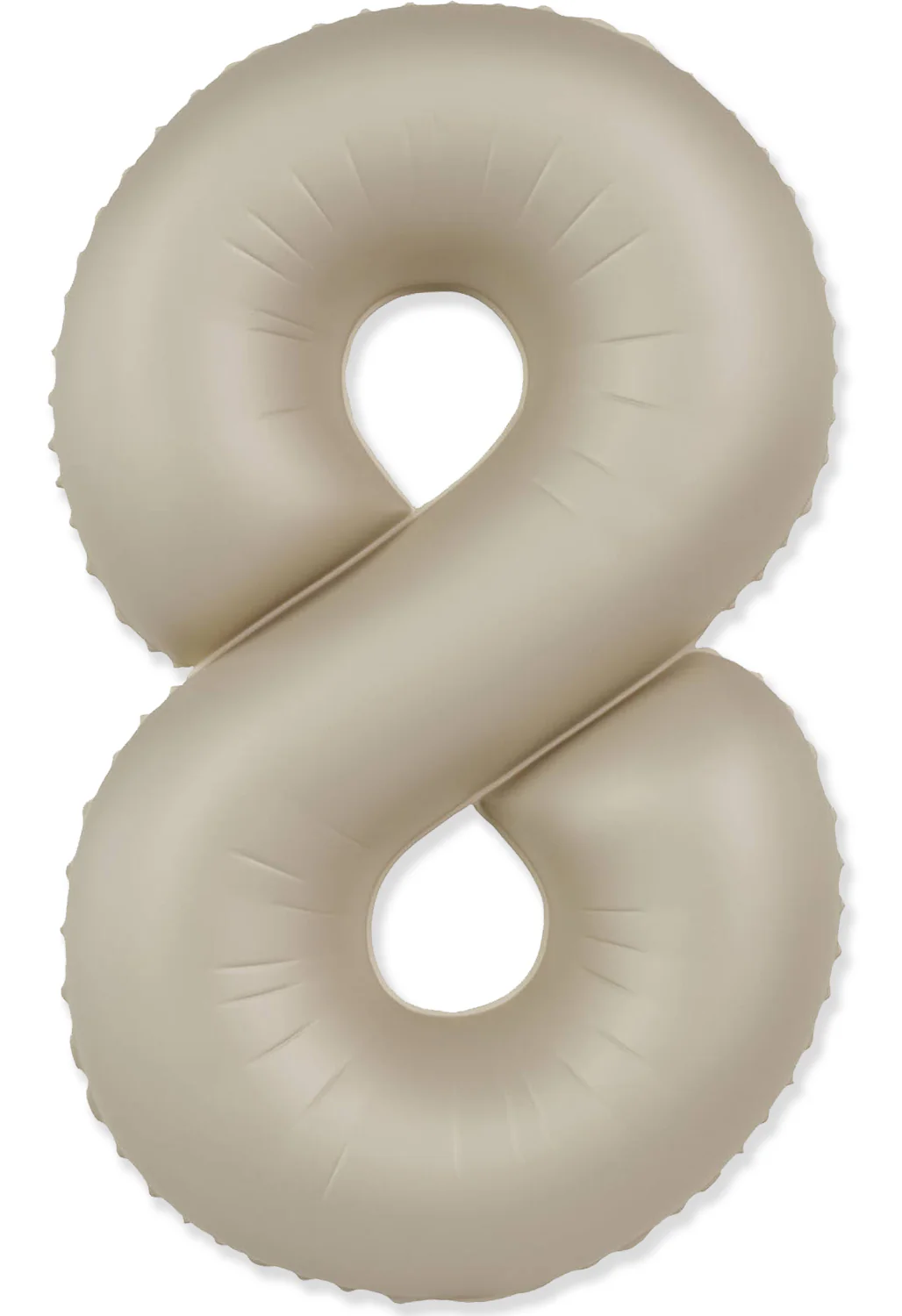 32" Inflated (40" Uninflated Approx) Number "8" Slimmer Design Matte Creamy Latte Brand Flexmetal