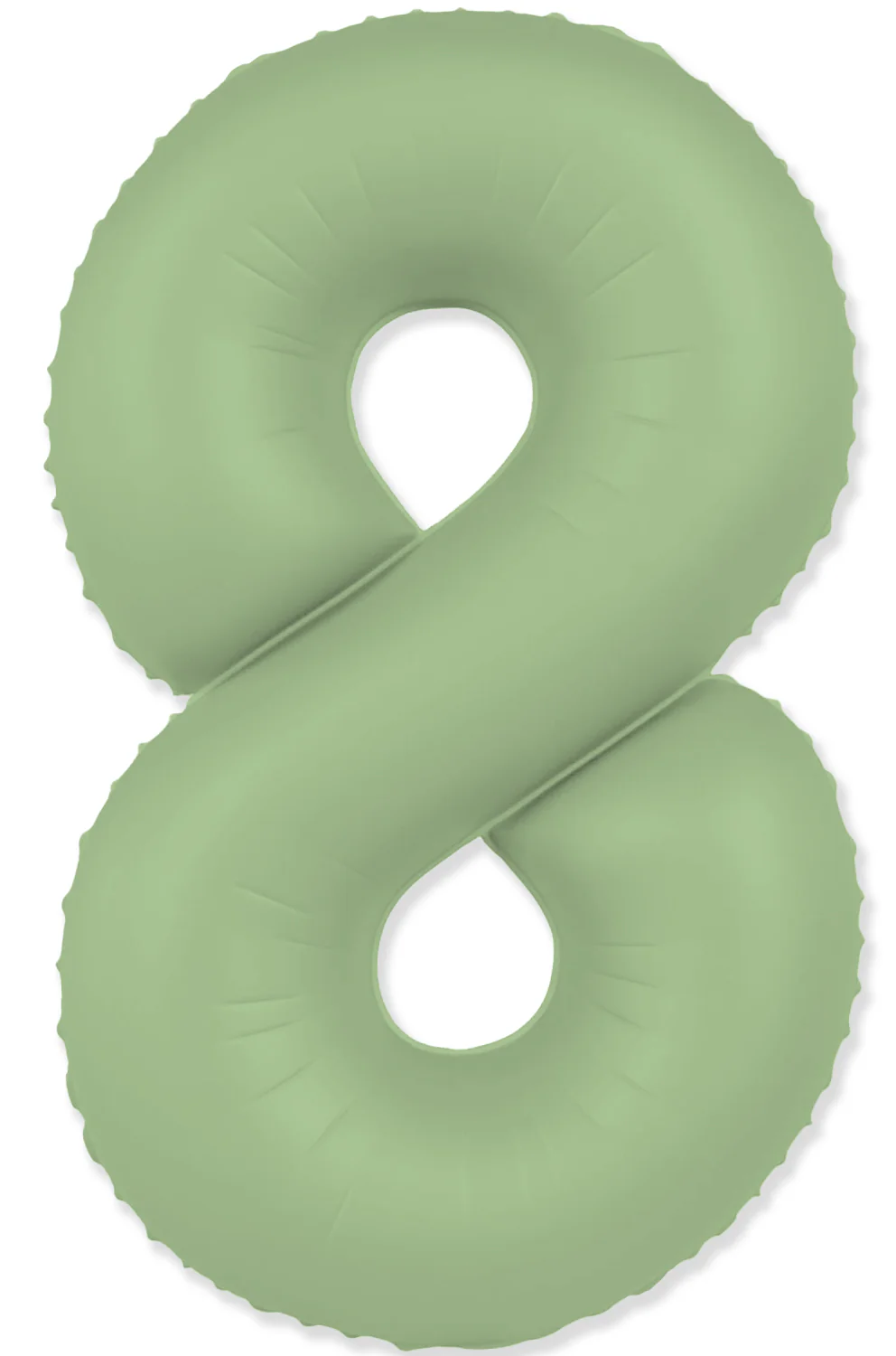 32" Inflated (40" Uninflated Approx) Number "8" Slimmer Design Matte Mint Brand Flexmetal