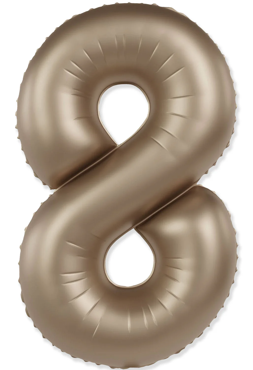 32" Inflated (40" Uninflated Approx) Number "8" Slimmer Design Matte Starlight Gold Brand Flexmetal