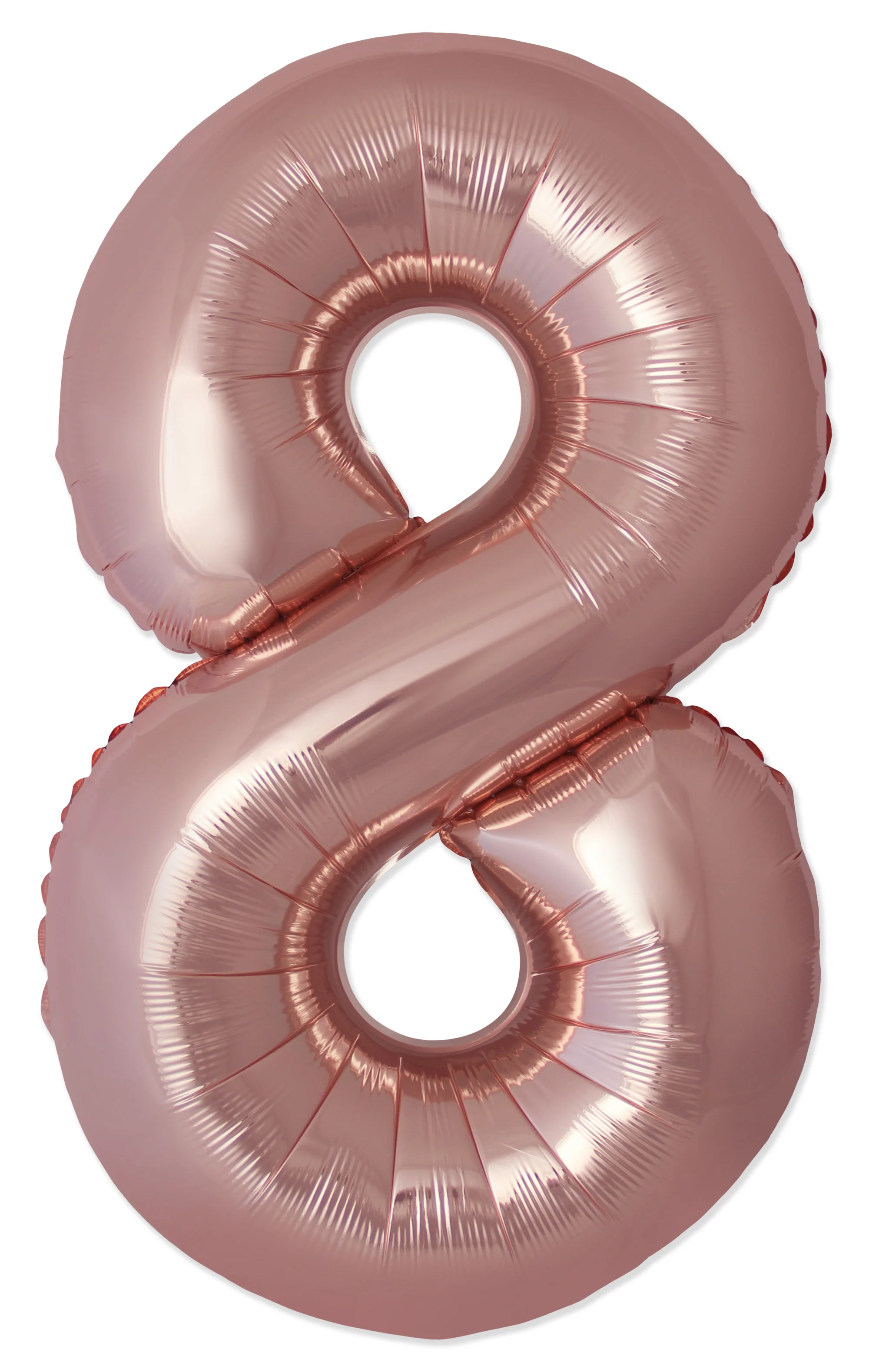 32" Inflated (40" Uninflated Approx) Number "8" Slimmer Design Rose Gold Brand Flexmetal