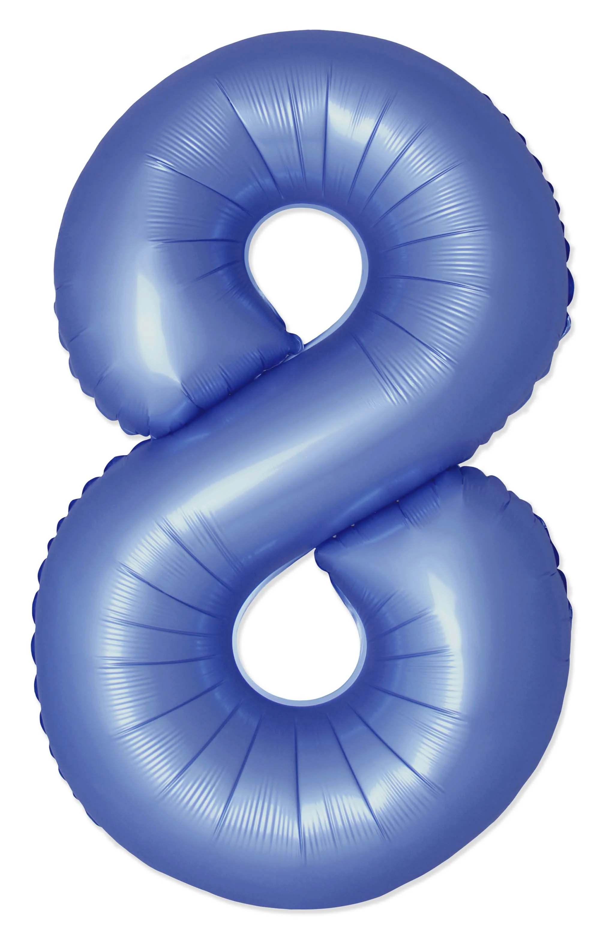 32" Inflated (40" Uninflated Approx) Number "8" Slimmer Design Satin Blue Reflex Brand Flexmetal