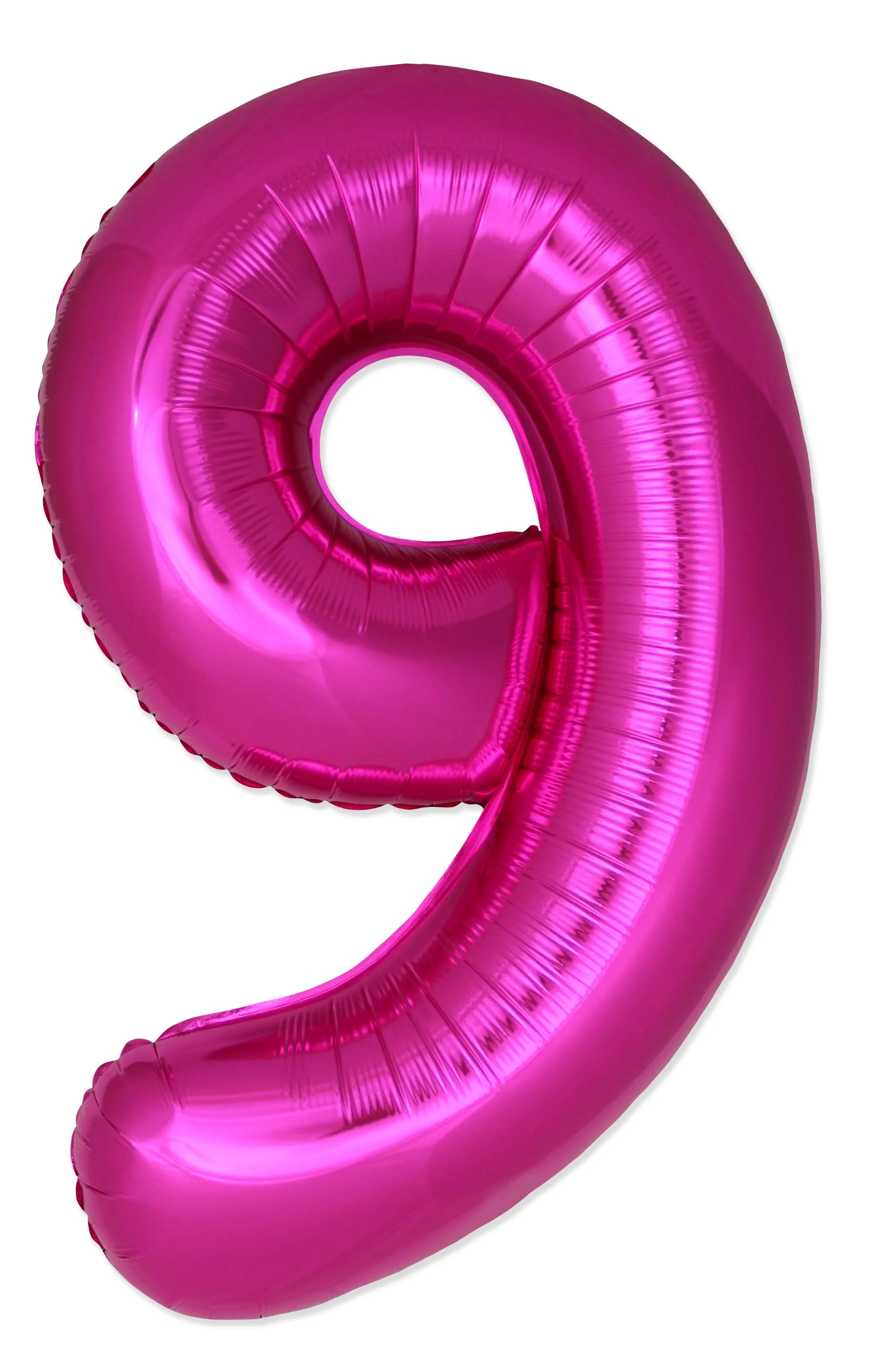 32" Inflated (40" Uninflated Approx) Number "9" Slimmer Design Fuchsia Brand Flexmetal