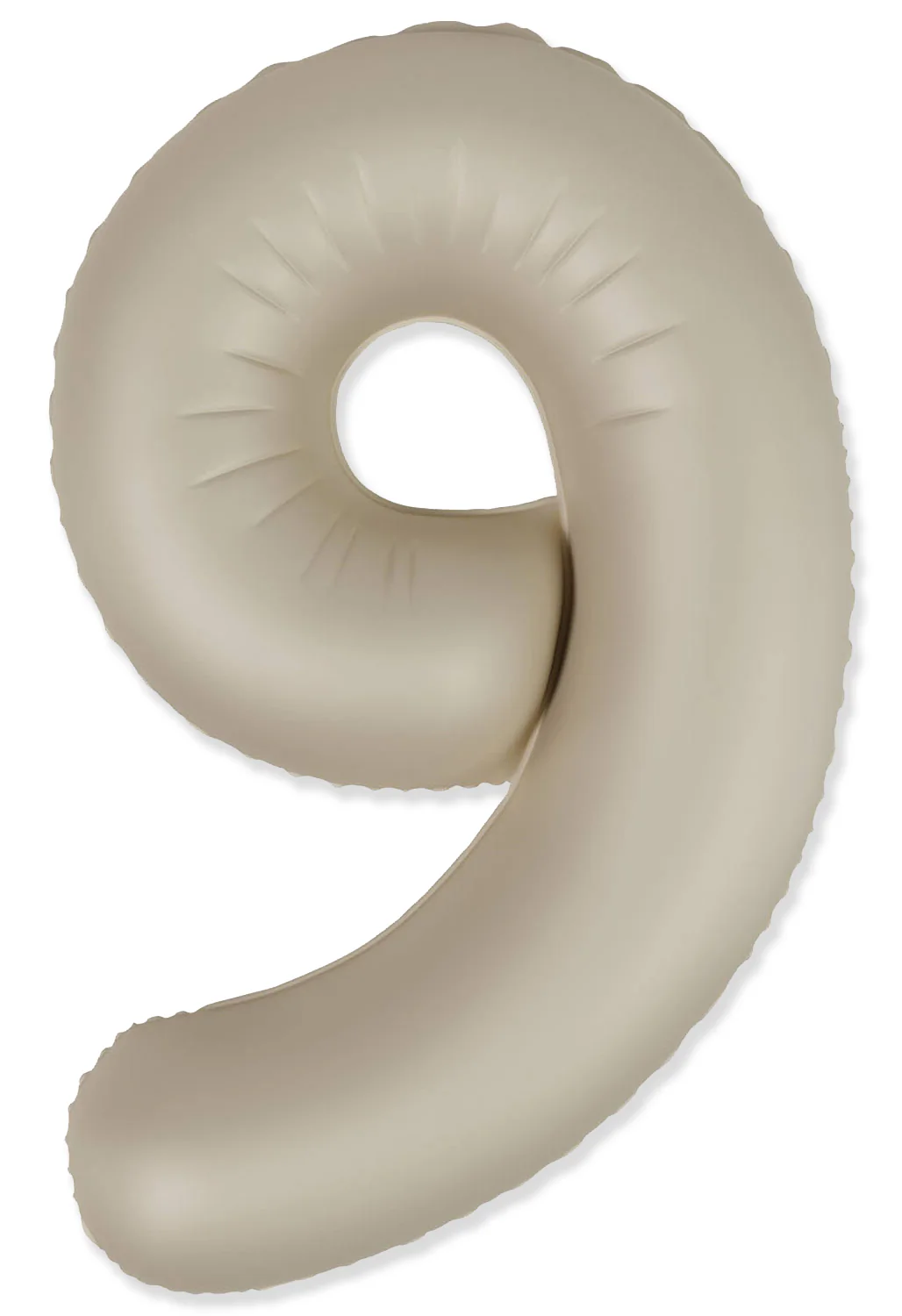 32" Inflated (40" Uninflated Approx) Number "9" Slimmer Design Matte Creamy Latte Brand Flexmetal