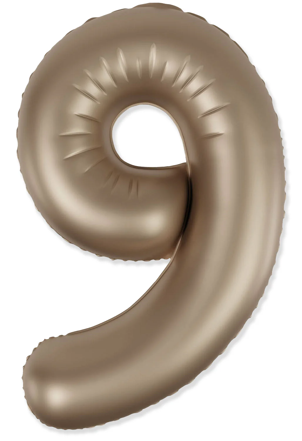 32" Inflated (40" Uninflated Approx) Number "9" Slimmer Design Matte Starlight Gold Brand Flexmetal