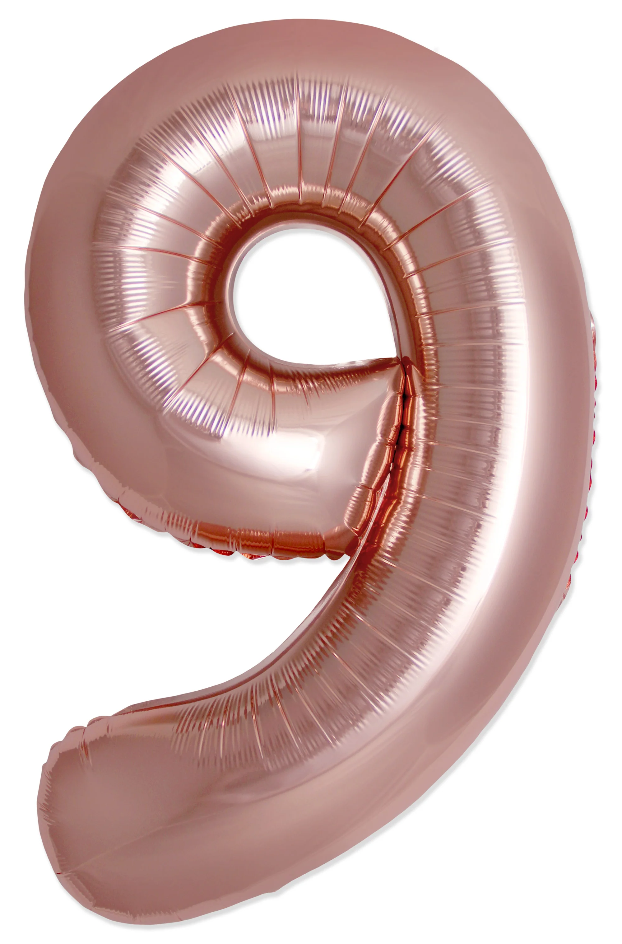 32" Inflated (40" Uninflated Approx) Number "9" Slimmer Design Rose Gold Brand Flexmetal