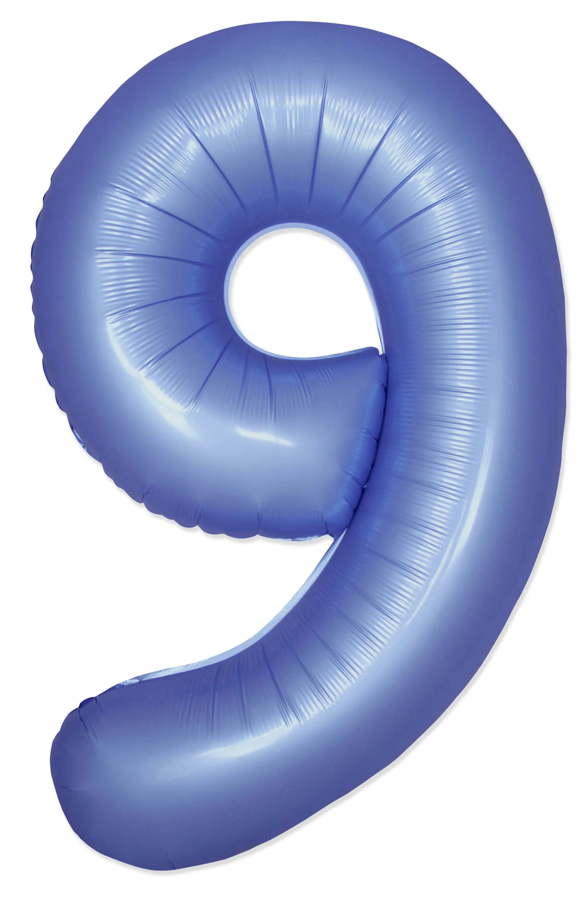 32" Inflated (40" Uninflated Approx) Number "9" Slimmer Design Satin Blue Reflex Brand Flexmetal