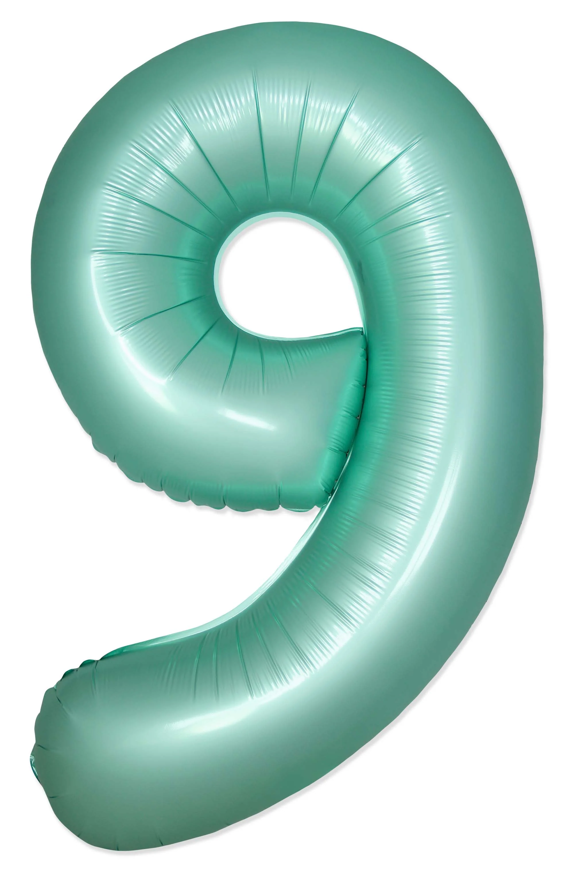 32" Inflated (40" Uninflated Approx) Number "9" Slimmer Design Satin Turquoise Brand Flexmetal