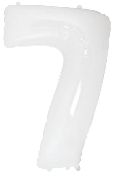32" Inflated (40" Uninflated Approx) White Number "7" Foil Balloon Flexmetal