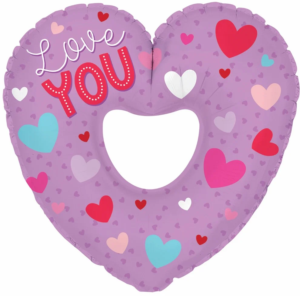 32" Jumbo Love Lavender Hearts Foil Balloons