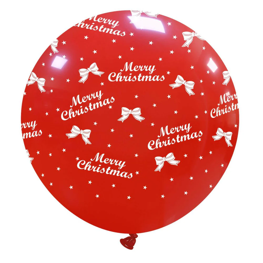 32" Merry Christmas All Around (1 Per Bag) Cattex Brand Printed Latex Balloons