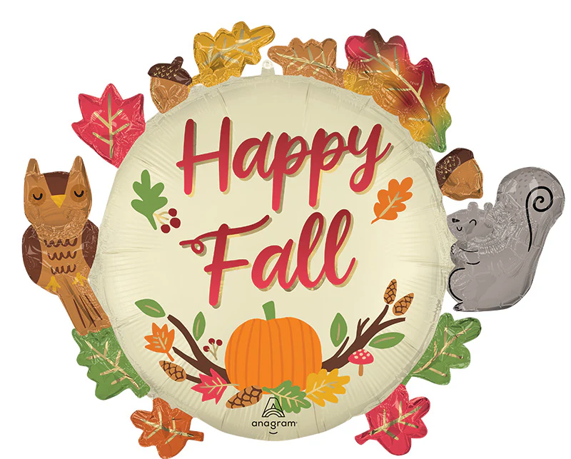 32" SuperShape Satin Happy Fall Foil Balloon