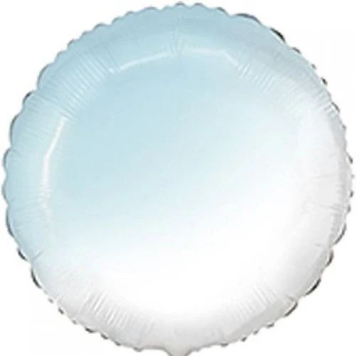 32" Ultra Baby Gradient Blue Round/Circle Solid Color Foil Balloons Brand Flexmetal