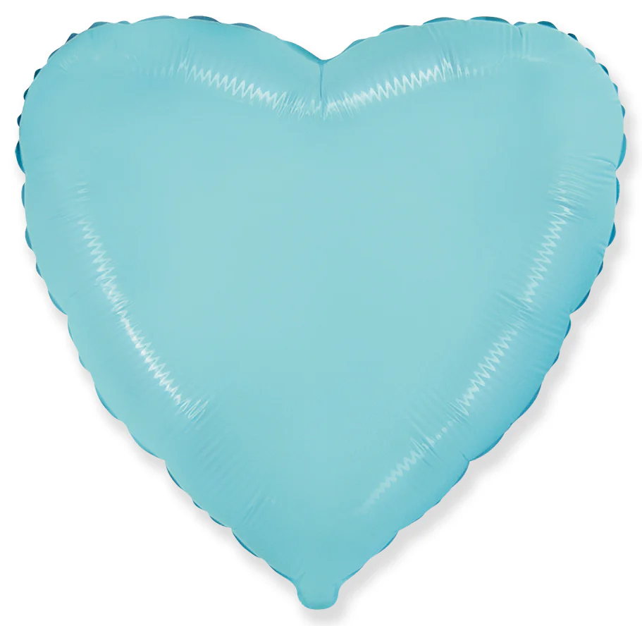 32" Ultra Pastel Blue Heart Solid Color Foil Balloons Brand Flexmetal