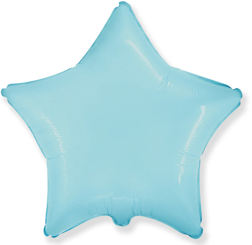 32" Ultra Pastel Blue Star Solid Color Foil Balloons Brand Flexmetal