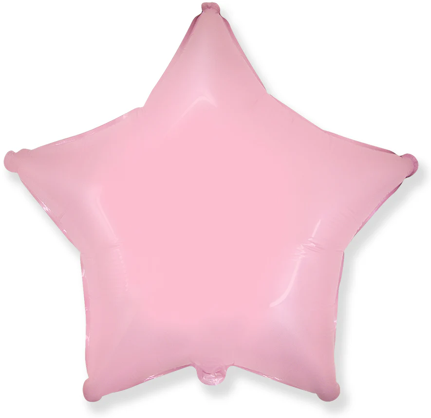 32" Ultra Pastel Pink Star Solid Color Foil Balloons Brand Flexmetal