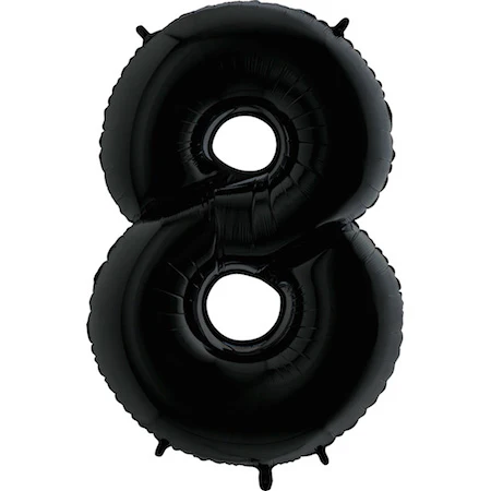 33" Anagram Brand SuperShape 8 Black Balloon Packaged