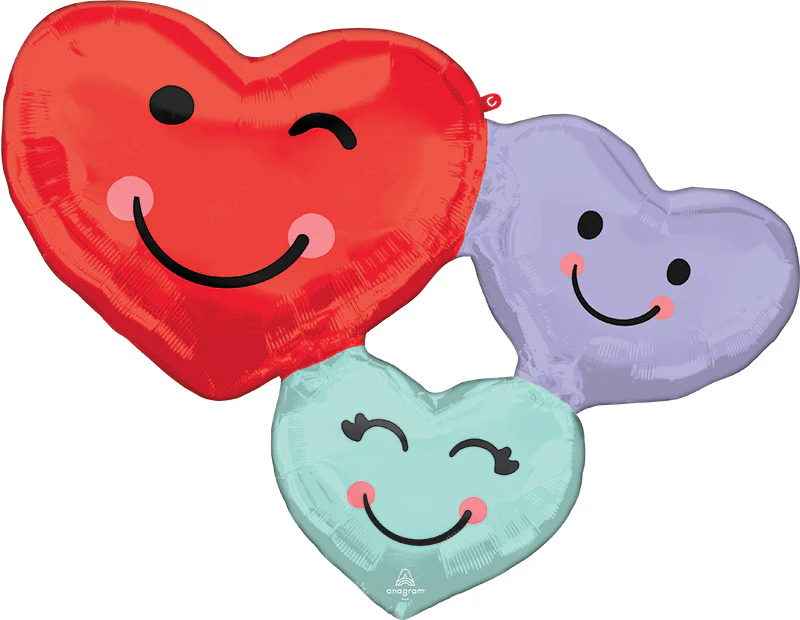 33" SuperShape Cute Heart Trio Foil Balloon