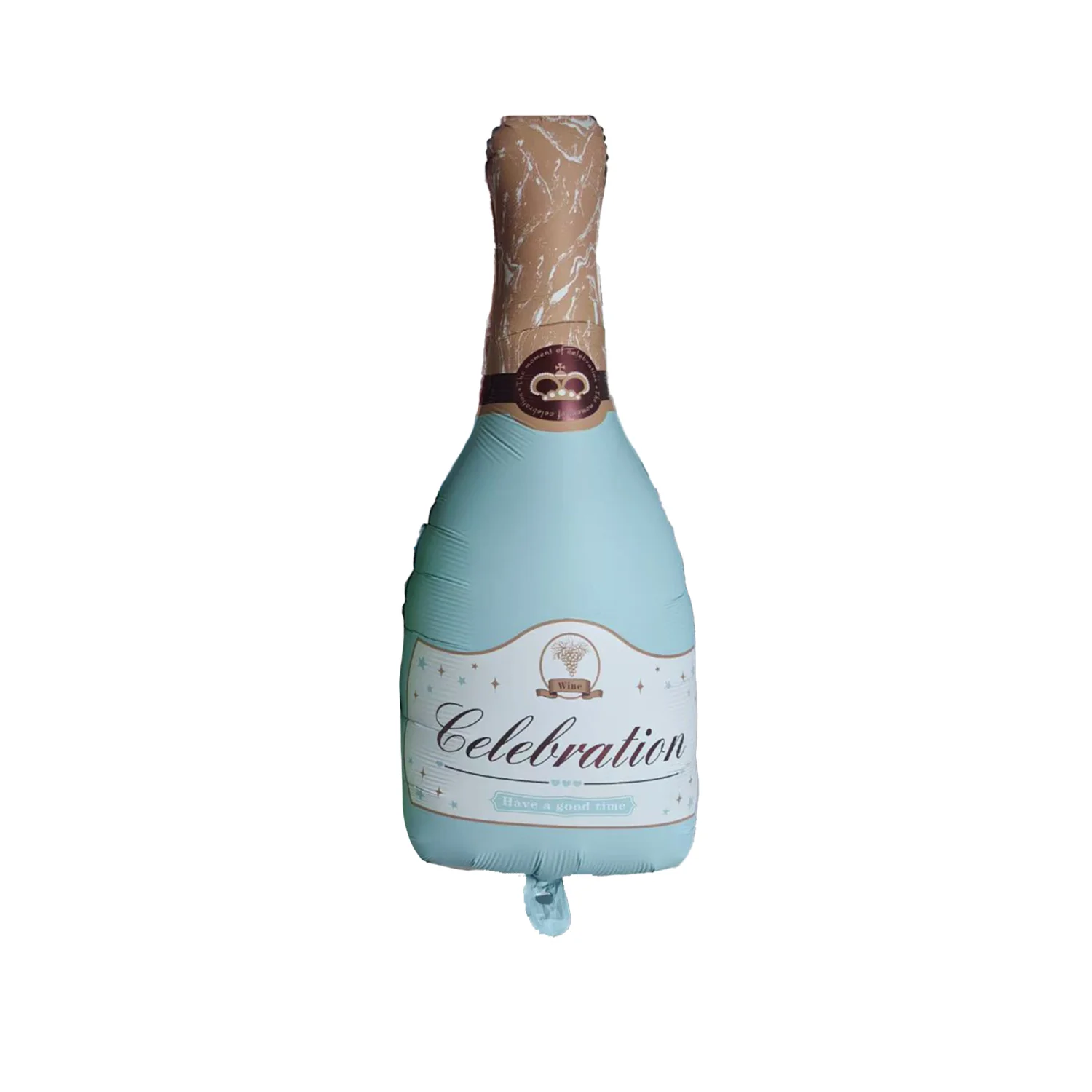 33" Matte Blue Wine Champagne Celebration Bottle Foil Balloon